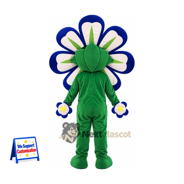 Flower Mascot Costume - Blue and White Flower Mascot Costume - Blue and White