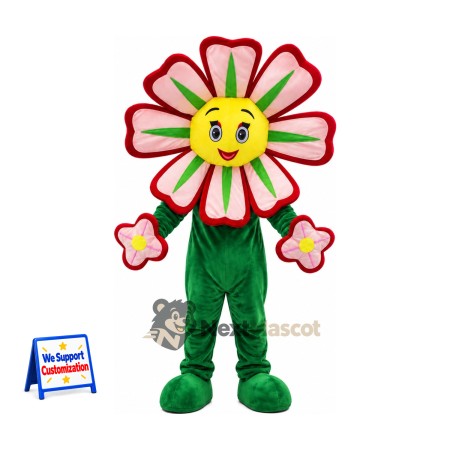 Flower Mascot Costume - Red and White Flower Mascot Costume - Red and White