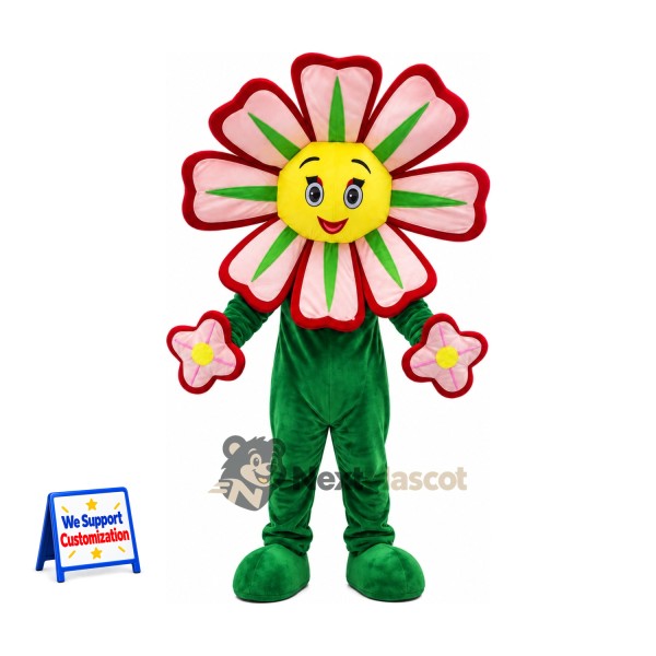 Flower Mascot Costume - Red and White