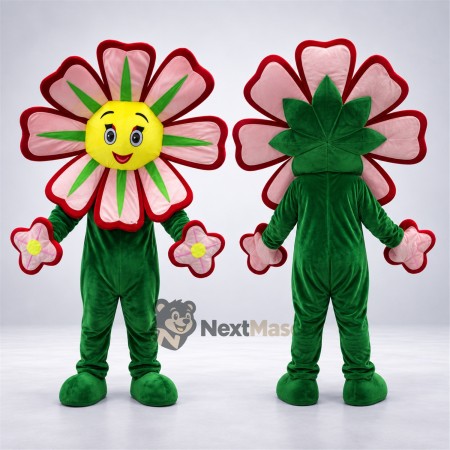 Flower Mascot Costume - Red and White Flower Mascot Costume - Red and White