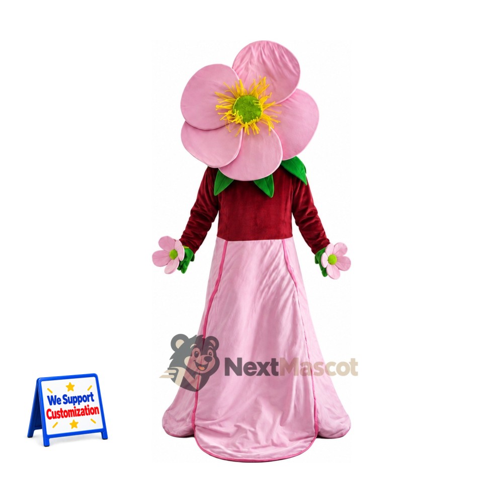 Flower Mascot Costume - Pink, Dress Flower Mascot Costume - Pink, Dress