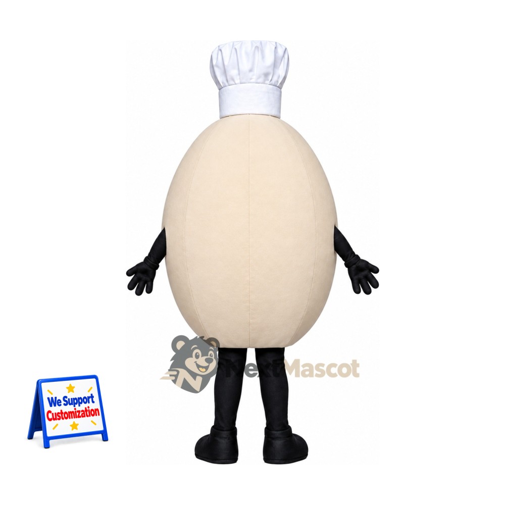 Egg Mascot Costume - Chef Style Egg Mascot Costume - Chef Style
