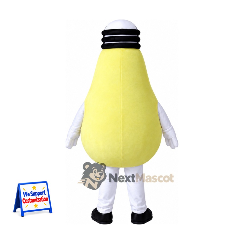 Bulb Mascot Costume - Yellow, Light Bulb Mascot Costume - Yellow, Light