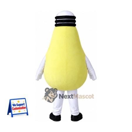 Bulb Mascot Costume - Yellow, Light Bulb Mascot Costume - Yellow, Light