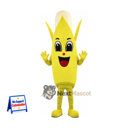 Peeled Banana Mascot Costume for Food Fairs Peeled Banana Mascot Costume for Food Fairs
