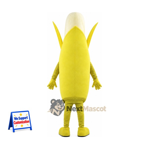 Peeled Banana Mascot Costume for Food Fairs Peeled Banana Mascot Costume for Food Fairs