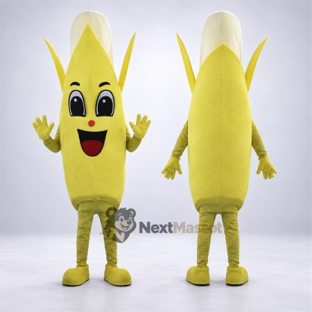 Peeled Banana Mascot Costume for Food Fairs Peeled Banana Mascot Costume for Food Fairs