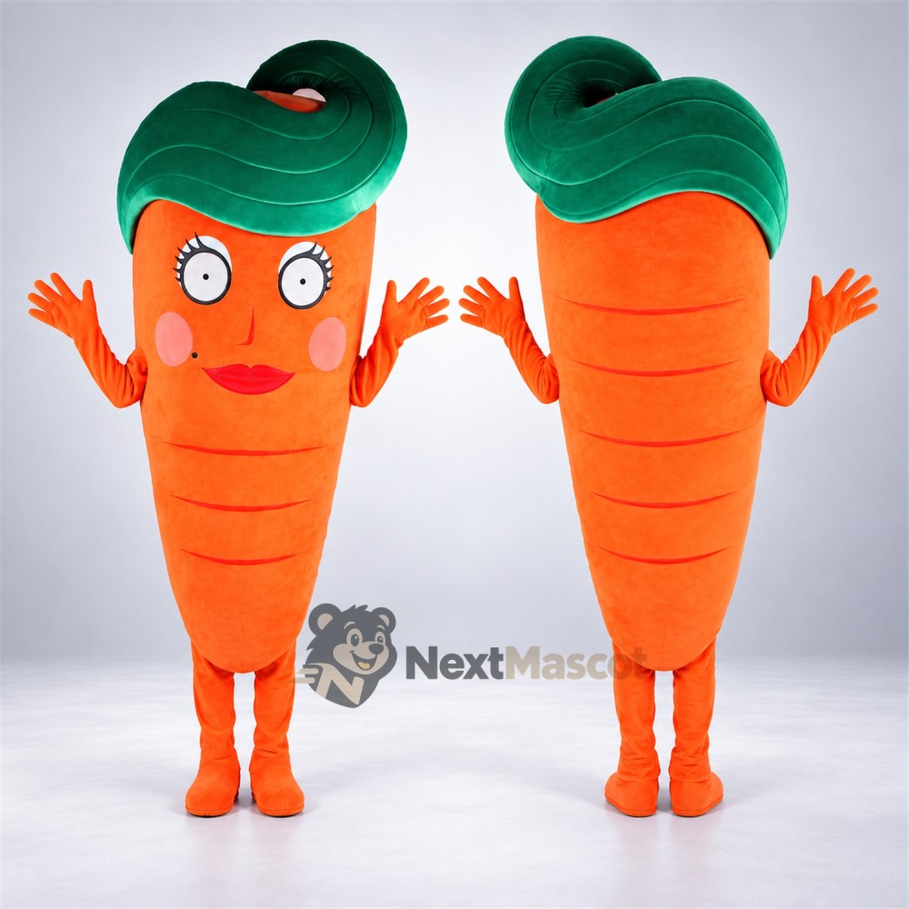 Carrot Mascot Costume - Green Hat Carrot Mascot Costume - Green Hat