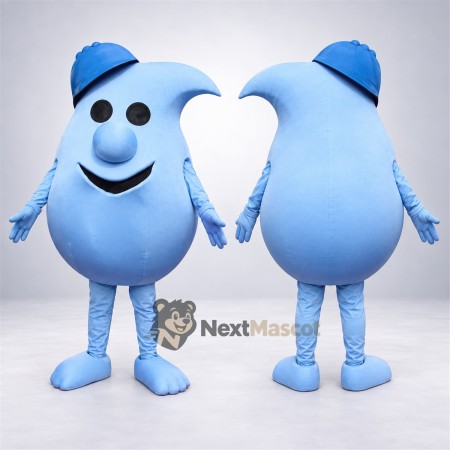 Water Drop Mascot Costume - Blue for Parades Water Drop Mascot Costume - Blue for Parades