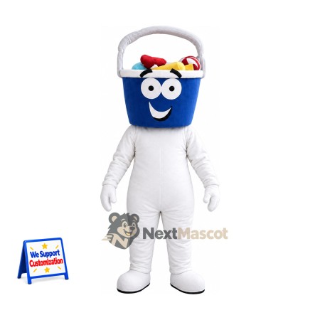 Bucket Head Character Mascot Costume - Blue Bucket Head Character Mascot Costume - Blue