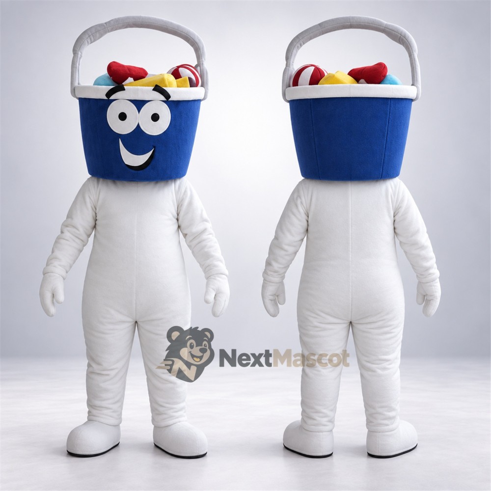 Bucket Head Character Mascot Costume - Blue Bucket Head Character Mascot Costume - Blue