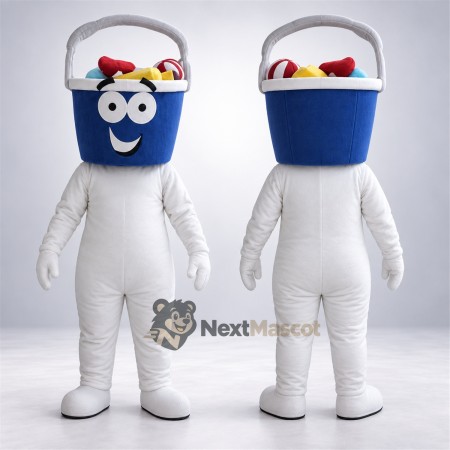 Bucket Head Character Mascot Costume - Blue Bucket Head Character Mascot Costume - Blue