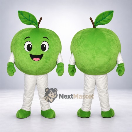 Apple Mascot Costume - Green, White Pants for Food Festivals