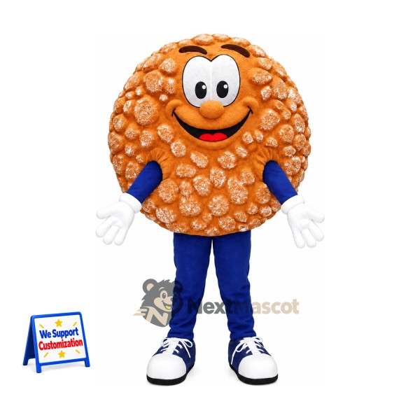 Cookie Mascot Costume - Round, Blue Pants