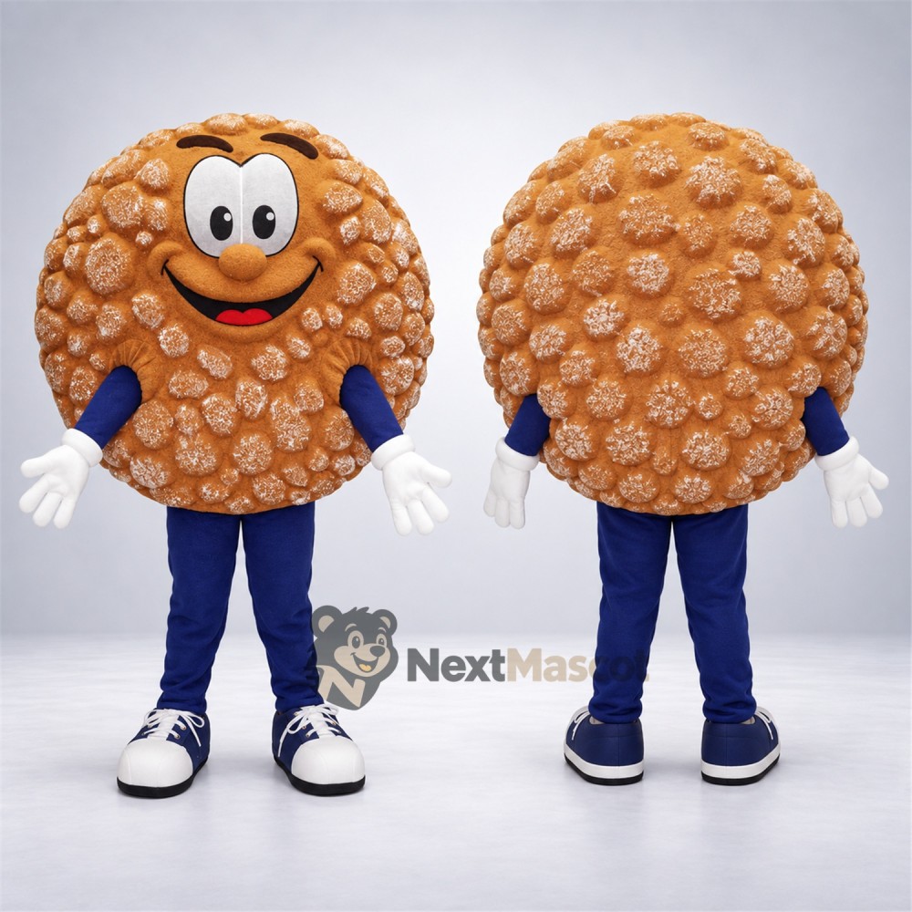 Cookie Mascot Costume - Round, Blue Pants Cookie Mascot Costume - Round, Blue Pants