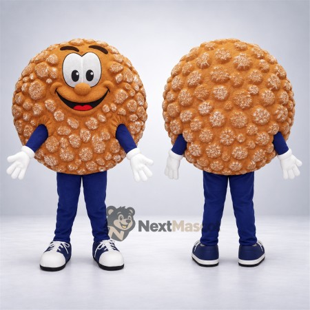 Cookie Mascot Costume - Round, Blue Pants Cookie Mascot Costume - Round, Blue Pants