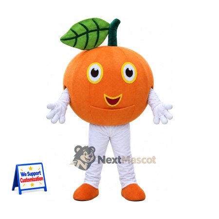 Orange Mascot Costume - White Pants and Orange Shoes for Food Festivals Orange Mascot Costume - White Pants and Orange Shoes for Food Festivals