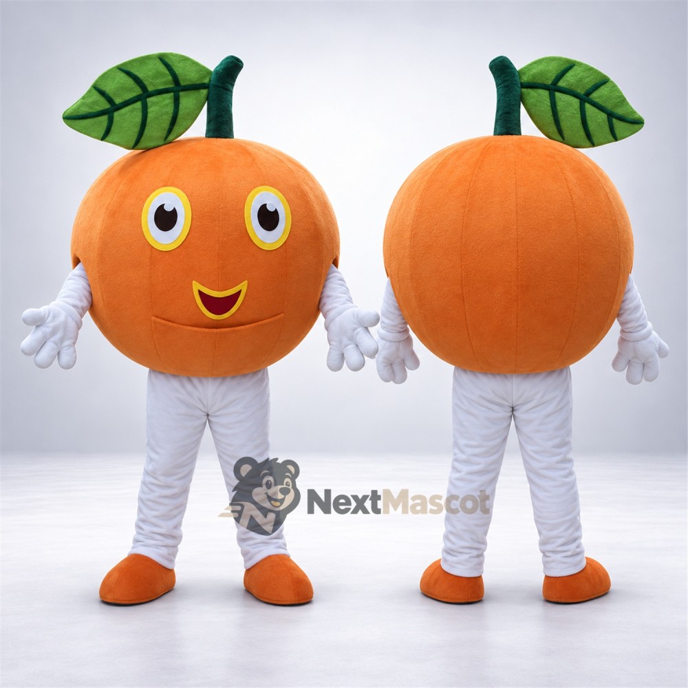 Orange Mascot Costume - White Pants and Orange Shoes for Food Festivals Orange Mascot Costume - White Pants and Orange Shoes for Food Festivals