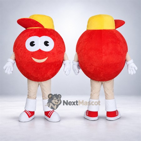 Apple Mascot Costume - Red, Yellow Cap Apple Mascot Costume - Red, Yellow Cap