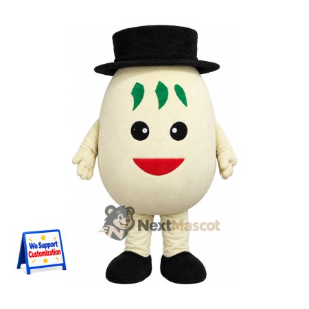 Egg Mascot Costume - Black Top Hat