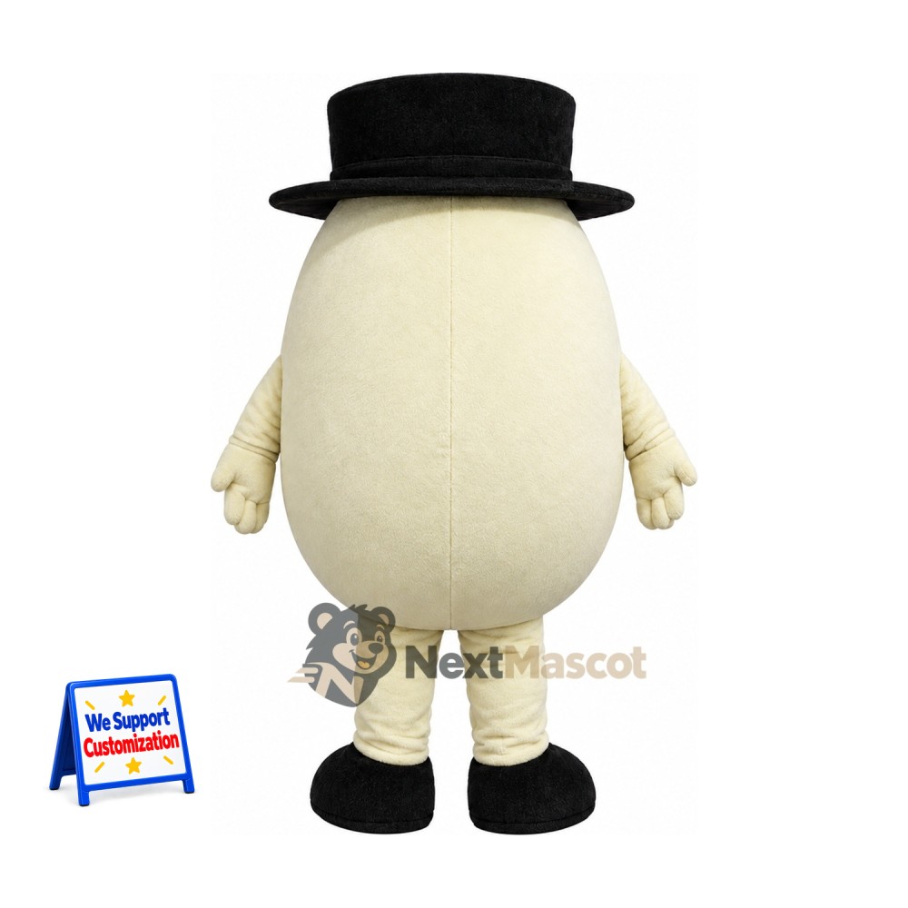 Egg Mascot Costume - Black Top Hat