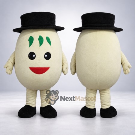 Egg Mascot Costume - Black Top Hat