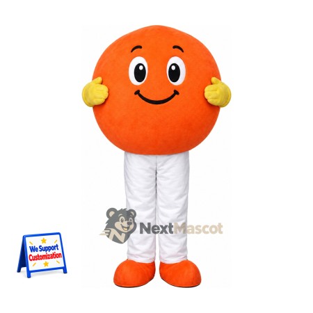 Orange Mascot Costume - White Pants and Yellow Gloves Orange Mascot Costume - White Pants and Yellow Gloves