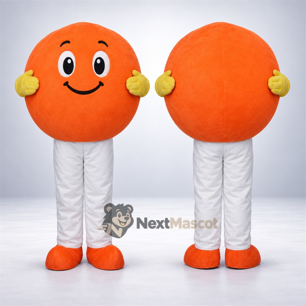 Orange Mascot Costume - White Pants and Yellow Gloves Orange Mascot Costume - White Pants and Yellow Gloves