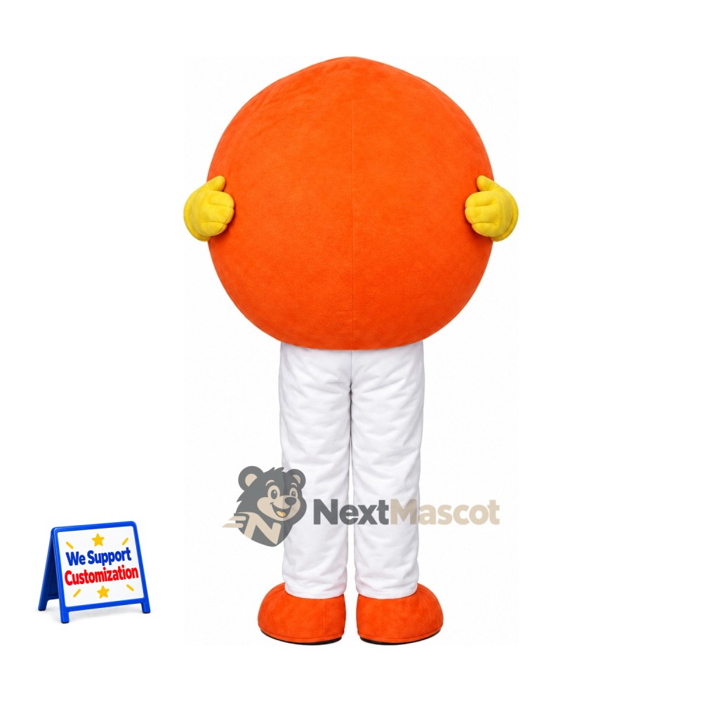 Orange Mascot Costume - White Pants and Yellow Gloves Orange Mascot Costume - White Pants and Yellow Gloves