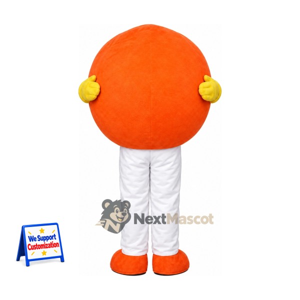 Orange Mascot Costume - White Pants and Yellow Gloves Orange Mascot Costume - White Pants and Yellow Gloves