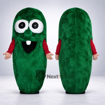 Cucumber Mascot Costume - Green, Red Sleeves