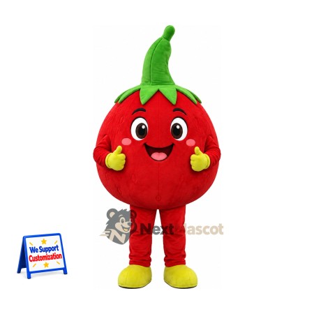 Tomato Mascot Costume - Yellow Gloves and Shoes Tomato Mascot Costume - Yellow Gloves and Shoes