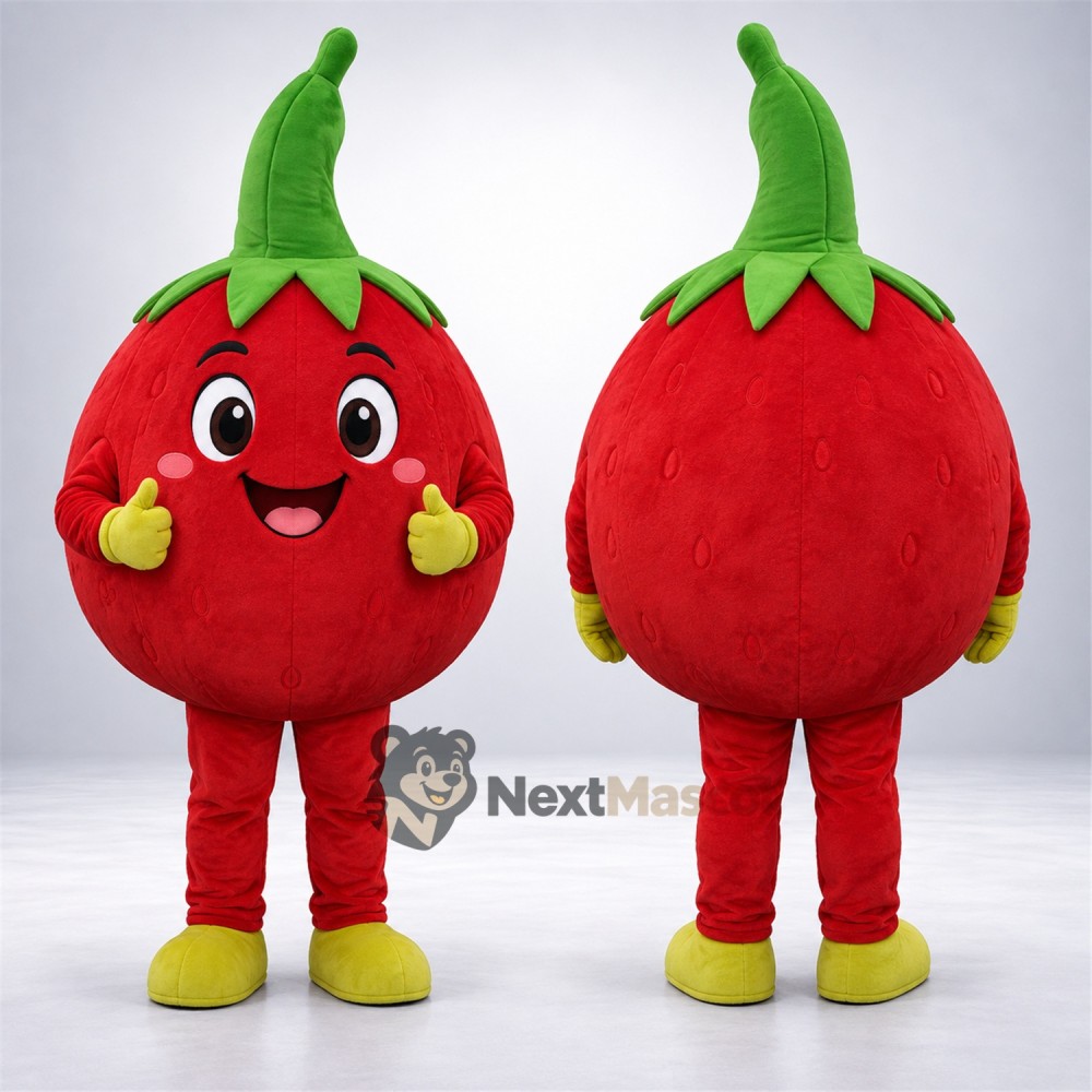 Tomato Mascot Costume - Yellow Gloves and Shoes Tomato Mascot Costume - Yellow Gloves and Shoes