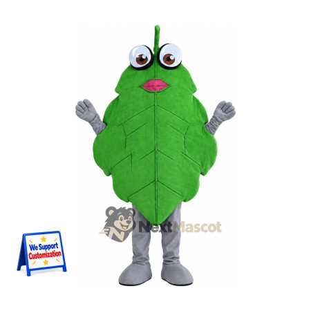 Leaf Mascot Costume - Green, Gray Arms and Legs for School Events Leaf Mascot Costume - Green, Gray Arms and Legs for School Events