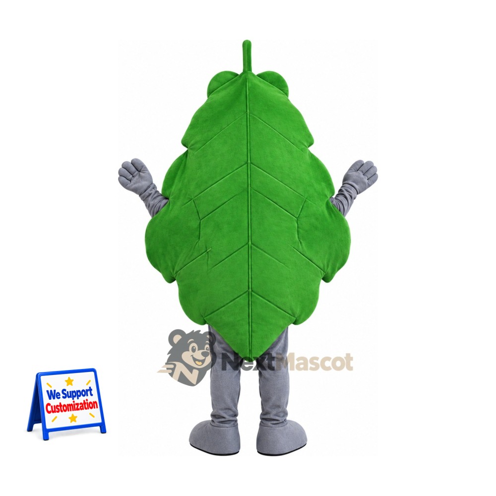 Leaf Mascot Costume - Green, Gray Arms and Legs for School Events Leaf Mascot Costume - Green, Gray Arms and Legs for School Events