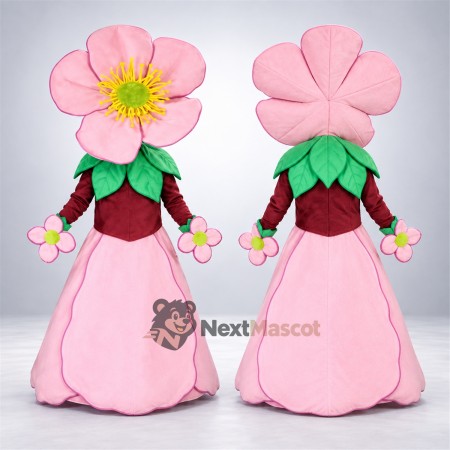 Flower Mascot Costume - Pink, Dress for Parades Flower Mascot Costume - Pink, Dress for Parades