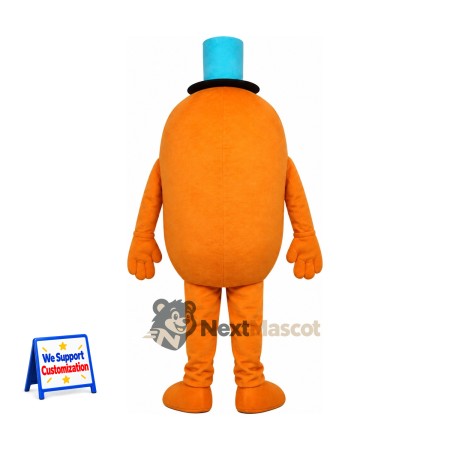Monster Mascot Costume - Orange, Blue Hat Monster Mascot Costume - Orange, Blue Hat