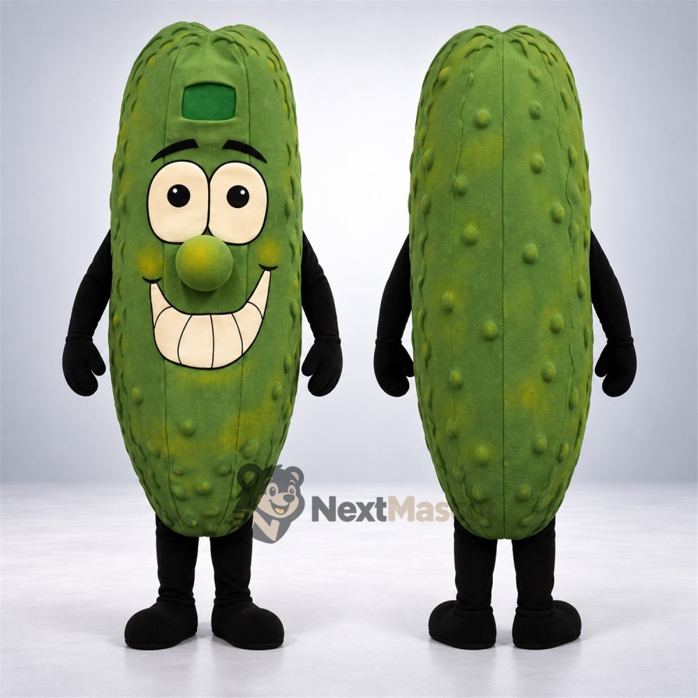 Pickle Mascot Costume - Big Toothy Grin for Food Festivals Pickle Mascot Costume - Big Toothy Grin for Food Festivals