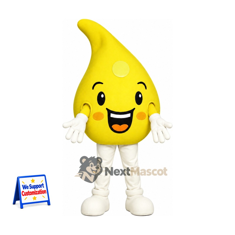 Drop Mascot Costume - Yellow Drop Mascot Costume - Yellow