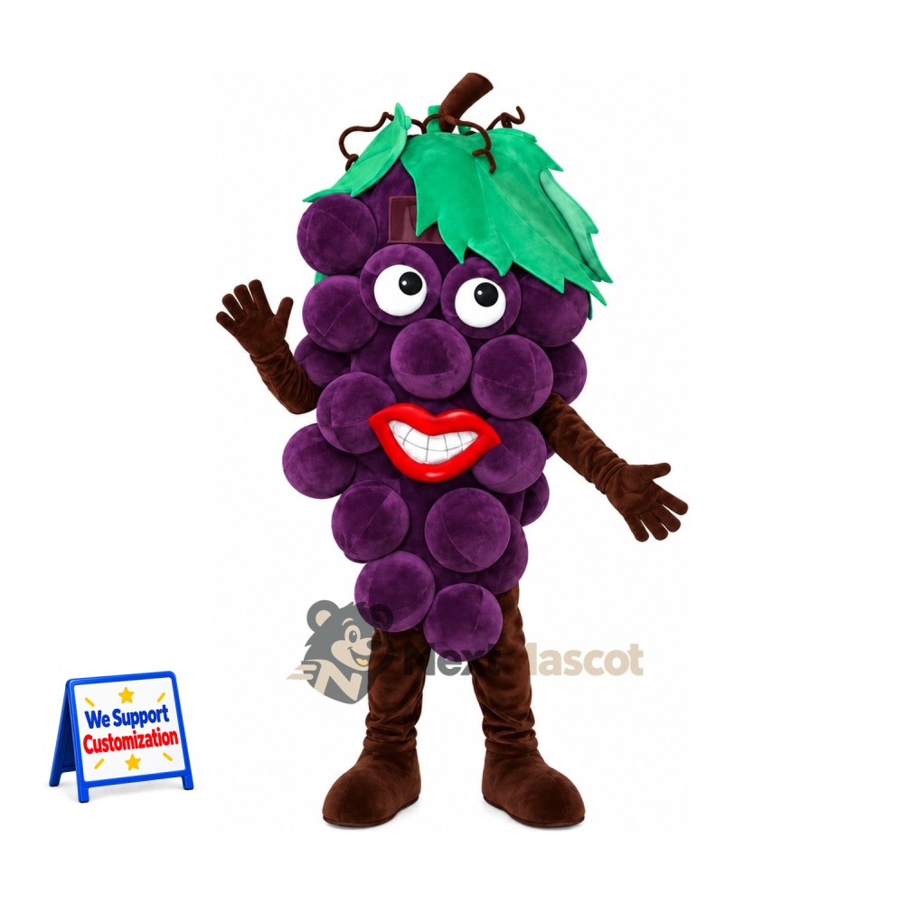 Grapes Mascot Costume - Purple for Food Festivals Grapes Mascot Costume - Purple for Food Festivals
