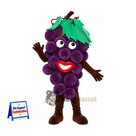 Grapes Mascot Costume - Purple for Food Festivals Grapes Mascot Costume - Purple for Food Festivals