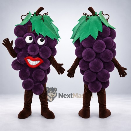 Grapes Mascot Costume - Purple for Food Festivals Grapes Mascot Costume - Purple for Food Festivals