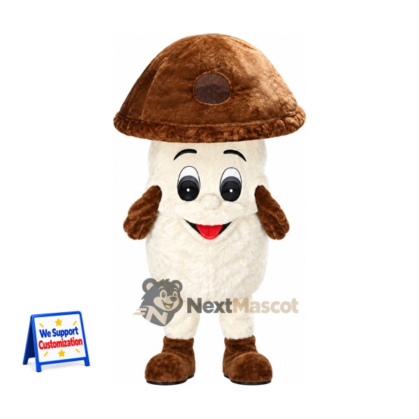 Mushroom Mascot Costume - Brown Cap and Brown Boots