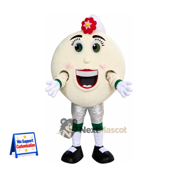 Garlic Mascot Costume - Red Flower and Green Eyes