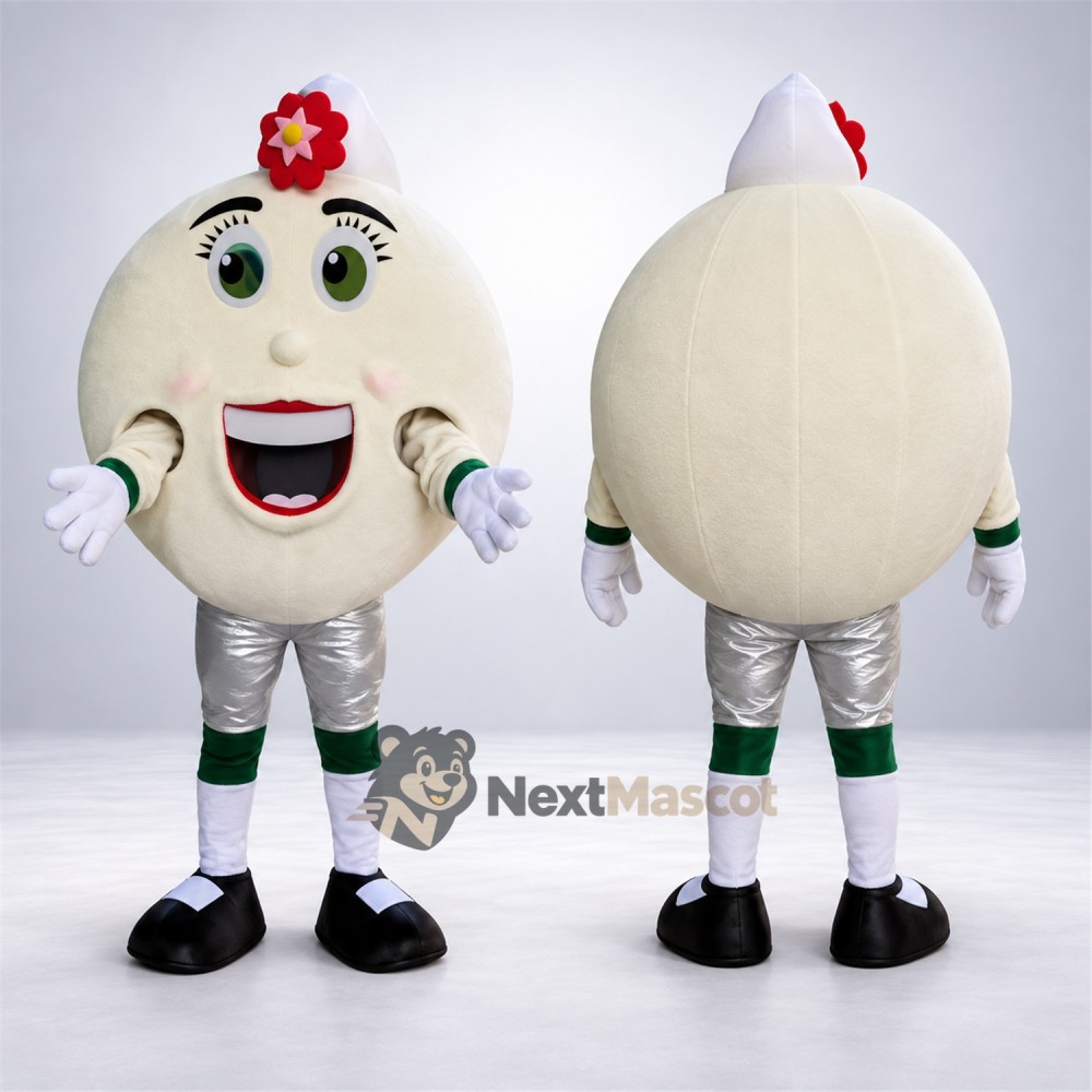 Garlic Mascot Costume - Red Flower and Green Eyes