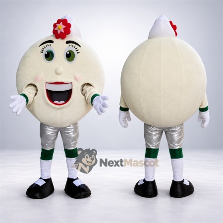 Garlic Mascot Costume - Red Flower and Green Eyes