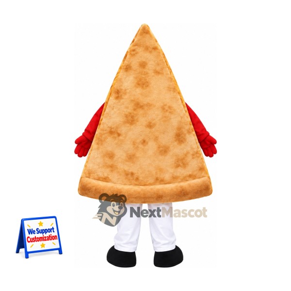 Pizza Slice Mascot Costume - Red Gloves and White Legs Pizza Slice Mascot Costume - Red Gloves and White Legs