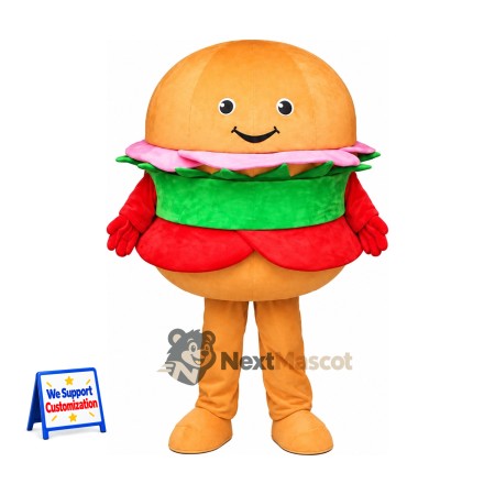 Burger Mascot Costume - Orange Legs Burger Mascot Costume - Orange Legs