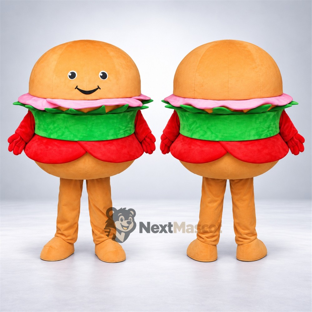 Burger Mascot Costume - Orange Legs Burger Mascot Costume - Orange Legs