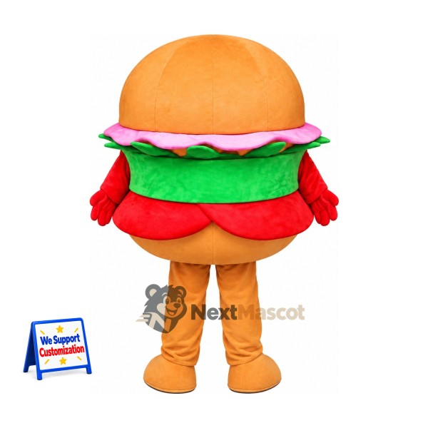 Burger Mascot Costume - Orange Legs Burger Mascot Costume - Orange Legs